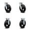 Service Caster 8 Inch Rubber on Steel Caster Set with Roller Bearings 2 Swivel 2 Rigid SCC SCC-30CS820-RSR-2-R820-2 - alternate 1